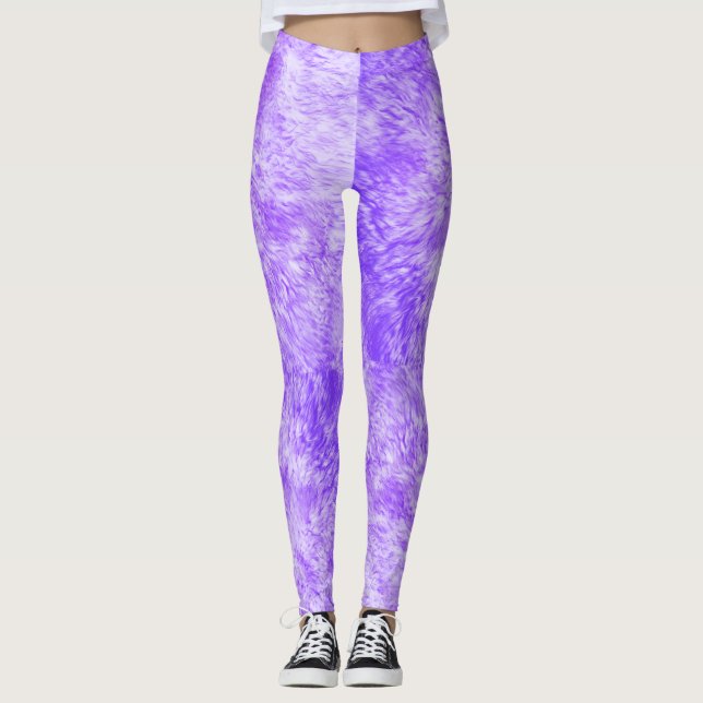 Peles com pelo roxo Leggings (Frente)