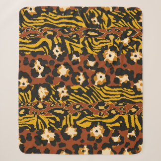 Peles de leopardo e de tigre selvagens com mantas 