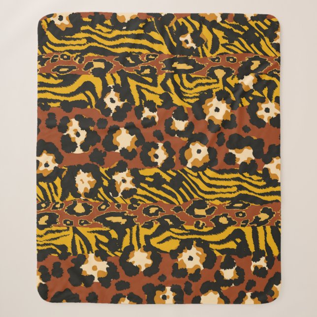 Peles de leopardo e de tigre selvagens com mantas  (Frente)