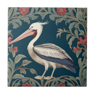 Pelican William Morris estilo Left Sea Marine Pird