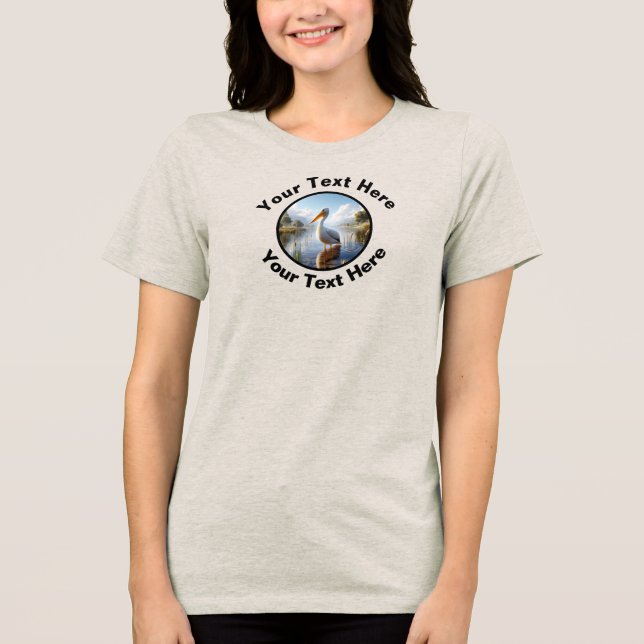 Pelicano branco americano com texto personalizado (Frente)