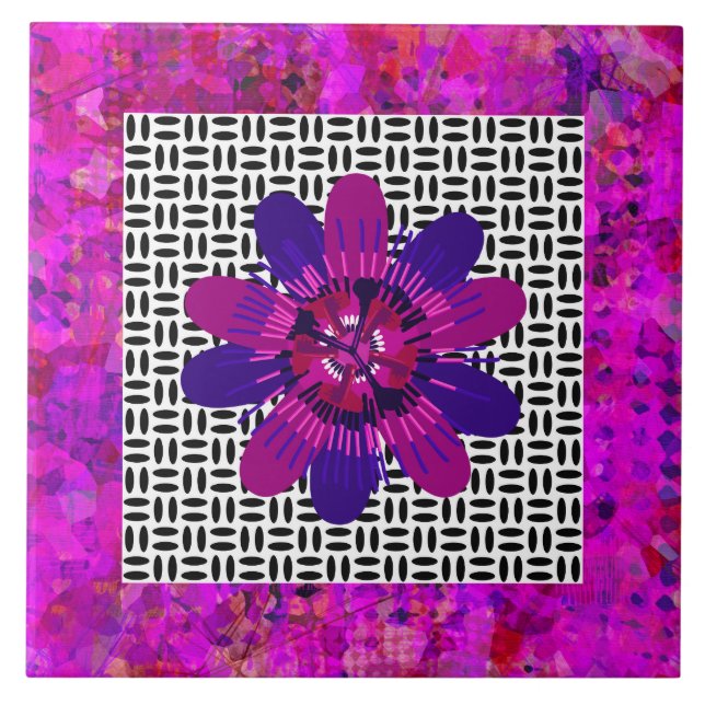 Películas de flores em preto-e-branco, rosa e roxo (Frente)