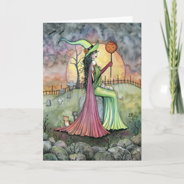 Pelo Amor do Cartão de Bruxa de Halloween (Frente)