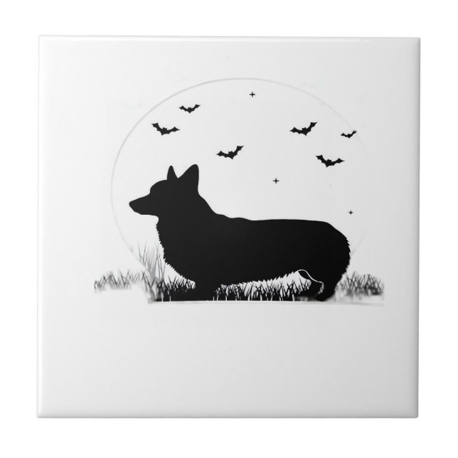Pembroke Welsh Corgi Cão ? Silhueta da Lua de Hall (Frente)