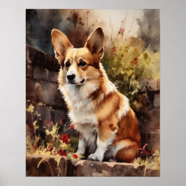 Pembroke Welsh Corgi Dog Art Impressão Poster