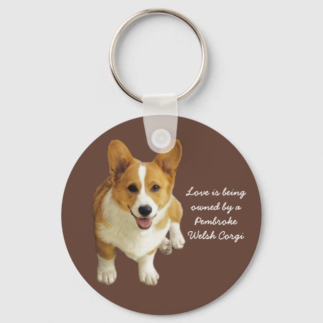 Pembroke Welsh Corgi Happy Chaveiro (Frente)