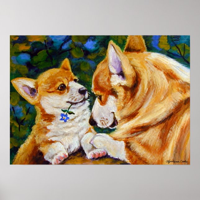 Pembroke Welsh Corgi Impressão Poster (Frente)