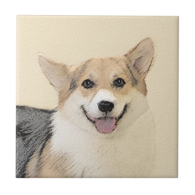 Pembroke Welsh Corgi - Pintura Original para Cacho (Frente)