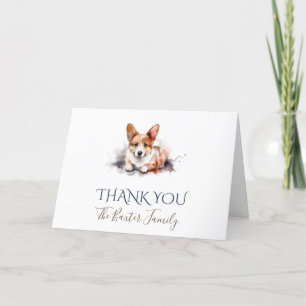 Pembroke Welsh Corgi Watercolor Cartões de agradec