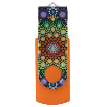 Arte Fractal Floral Dotada Retro Mandala