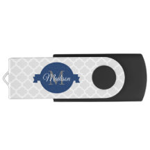 Azul Quatrefoil Personalizado