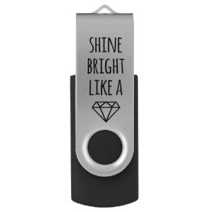 Pen Drive Brilho brilhante como uma unidade USB com diamante
