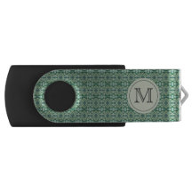 Movimentação verde do polegar de USB do monograma