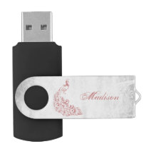 Peacock Rosa Personalizar Unidade Flash USB