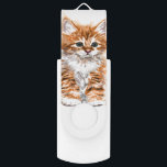 Pen Drive Presente de drive Flash de Baby Cat - Pintura<br><div class="desc">Unidade Flash USB para Bebês Cute - Pintura - Escolha / adicione seu texto / nome / cor exclusivo - Faça seu presente especial - Redimensionar e mover ou remover e adicionar elementos / texto com ferramenta de personalização! Pintura e Design por MIGNED. Por favor, veja meus outros projetos/pinturas. Você...</div>