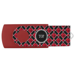 Pen Drive Xadrez Vermelho e Preto Moderno