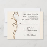 Pena de Pavão e Espirais - Convite de Casamento