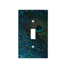 Pena Glittery do pavão do Aqua