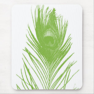 Pena Mousepad do pavão do verde limão