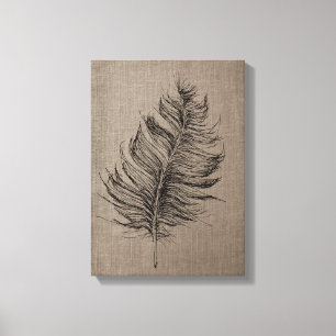 Pena n.º 1 Canvas Taupe Wall Art