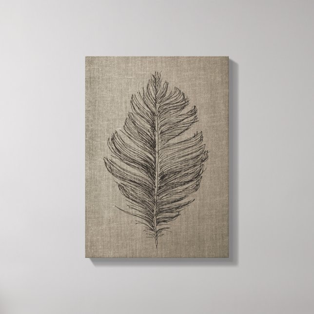 Pena n.º 2 Taupe Canvas Wall Art (Frente)