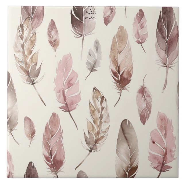 Penas castanhas cor-de-rosa (Frente)