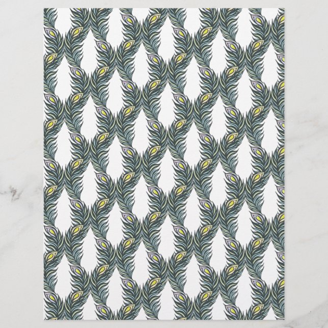 Penas de pavão, brancas e pretas, russas (Frente)