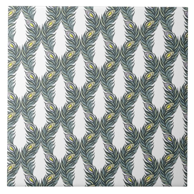 Penas de pavão, brancas e pretas, russas (Frente)