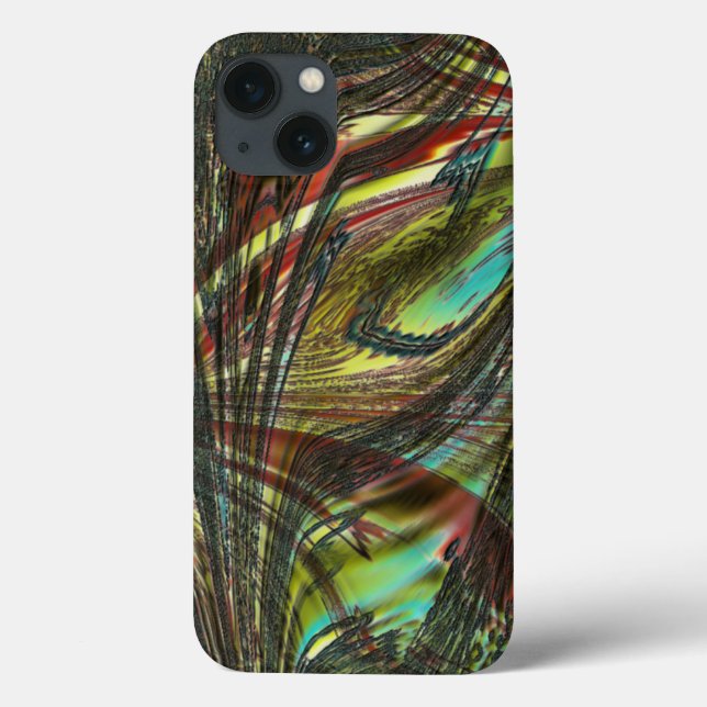 Penas de pavão cruzadas escuras (Verso)