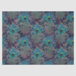 Penas de Pavão em Papel Tecido de Decoupage Roxo