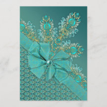 Penas de peacock, belo convite