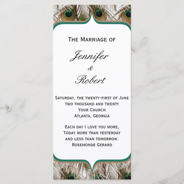 Penas de Peacock com Programa de Frame Duplo (Frente)