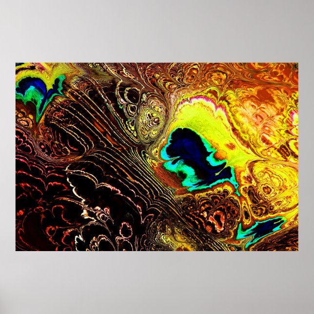 Penas de Peacock Fractal 1 Impressão (Frente)