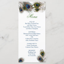 Penas de Peacock, Menu Casamento Personalizado