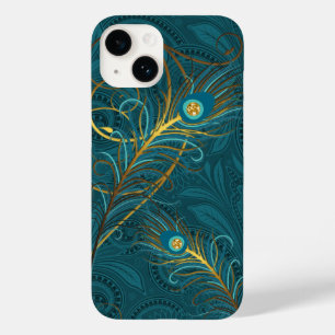 Penas de Peacock Teal com Paisley