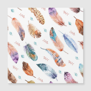 Penas Desenhadas À Mão: Padrão Branco De Fundo