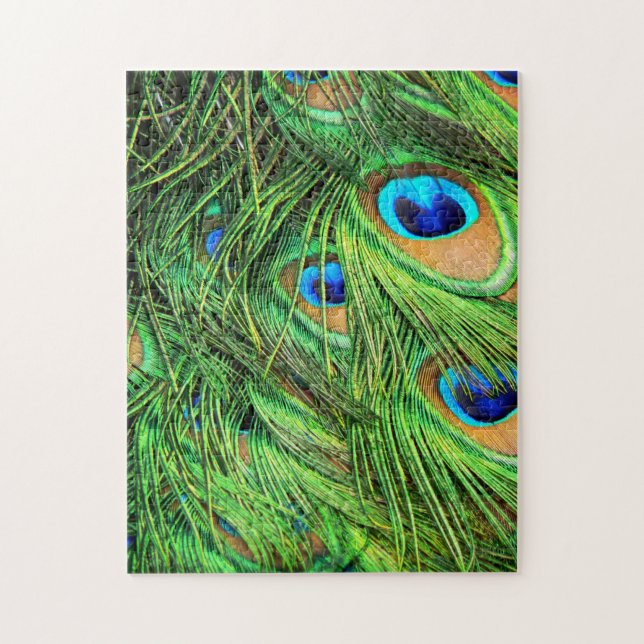 Penas Difíceis de Peacock Quebra-cabeça (Vertical)