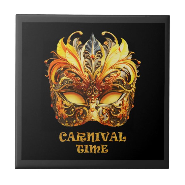 Penas do Ouro Elegante - Máscara veneziana (Frente)