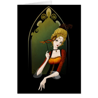 Penas Dourados, laço preto - cartão