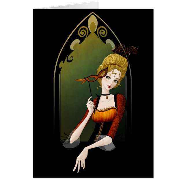 Penas Dourados, laço preto - cartão (Frente)