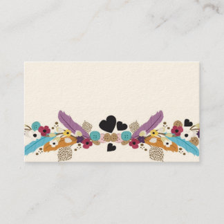 Penas e cartão de visita dos botões