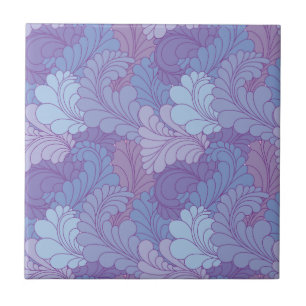Penas florais retros roxas de Paisley da lavanda
