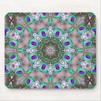 Penas Geométricas de Peacock Mandala Mousepad