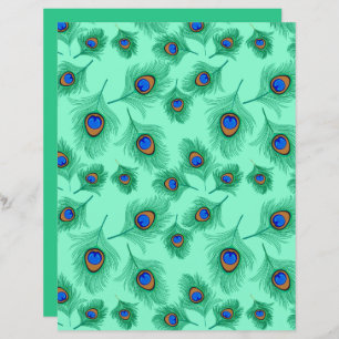 Penas Turquesas de Pavão em Aqua Leve