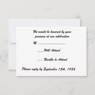 Penas verdes com o RSVP Wedding preto