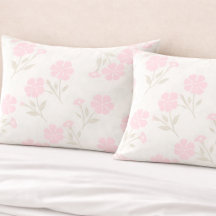 Penca de Travesseiro Floral Rosa Suave
