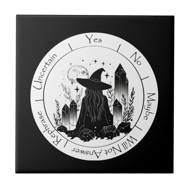 Pêndulo de Bruxa Preto e Branco    (Frente)