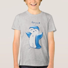 Pengu Happy Penguin (LtBlue) Kids Tshirt