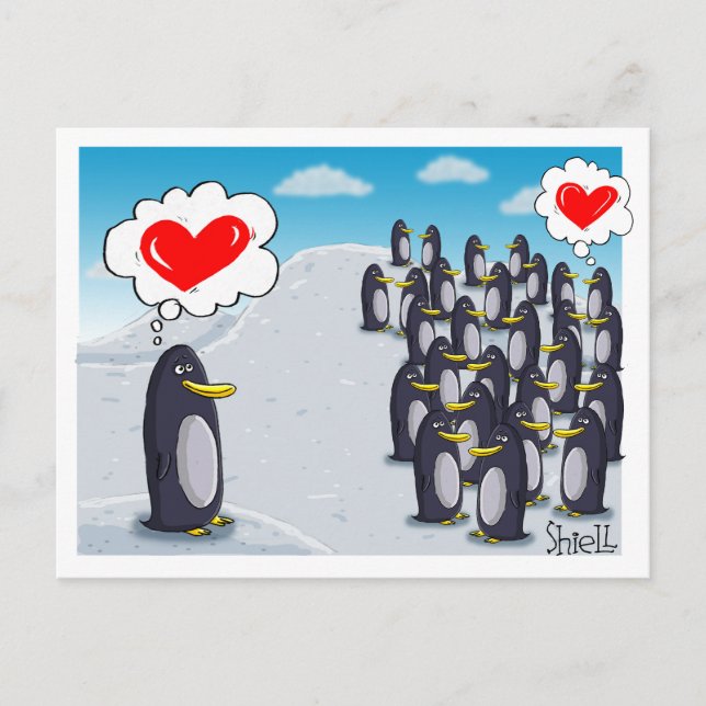 Penguin Love para Dias de os namorados — cartão de (Frente)