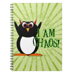 Penguin™ mau eu sou caos! Caderno engraçado